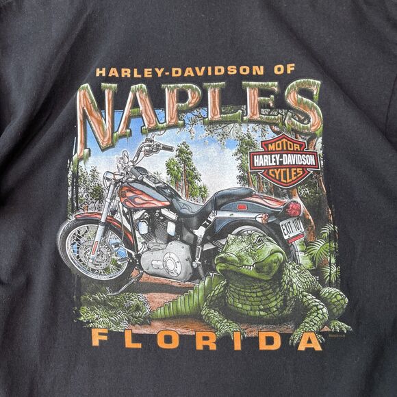 Harley Davidson Shirt Large Naples Florida Alligator Motorcycle Biker Southern - Picture 4 of 12